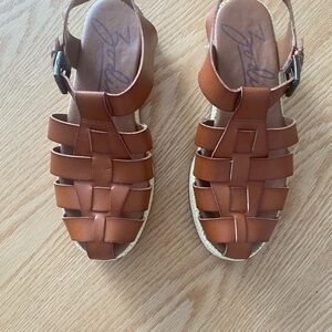 Joie Brown Leather Fisherman Sandals